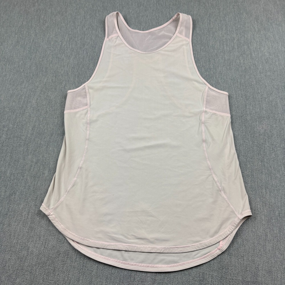 Lululemon Top Womens 6 Pink Sculpt Tank II Mesh Running Gym Yoga Workout Active